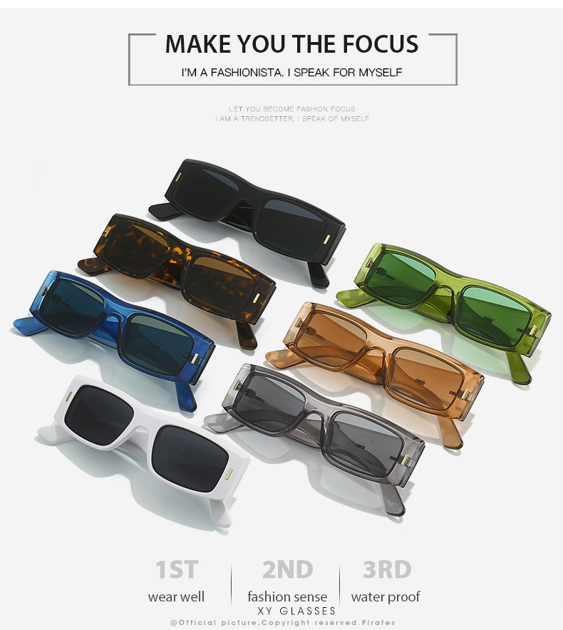 New square-framed sunglasses, European and American fashion square ins style, unisex personalized sunglasses, cross-border eyewear wholesale pic 3