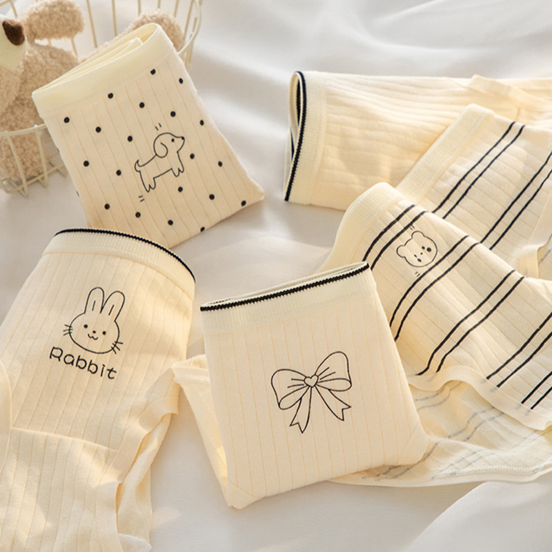 条纹卡通女士内裤女生纯棉A类婴儿棉少女7A抗菌裆三角裤头详情22