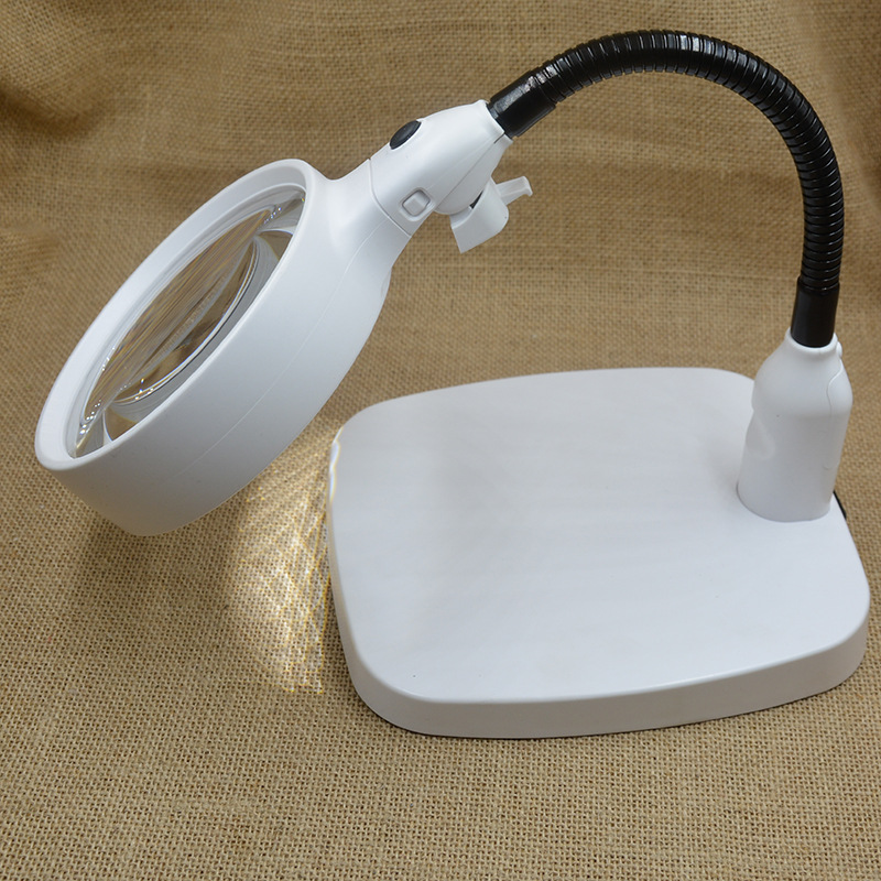 New desktop 6LED lamp lens interchangeable desktop 138mm large visual reading maintenance 8x magnifying glass 7765 pic 1