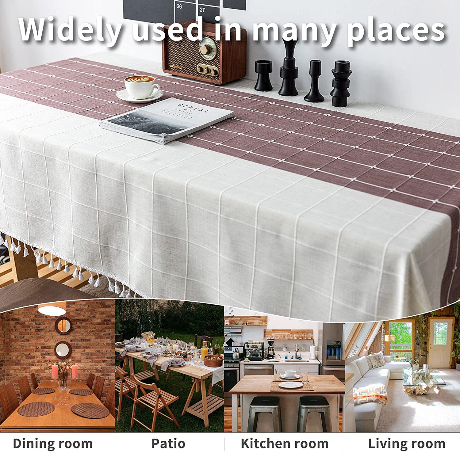 Cross-border northern European rectangular tablecloth, cotton, linen, linen decoration party, German, French, British coverings, wrinkle-free tablecloths pic 5