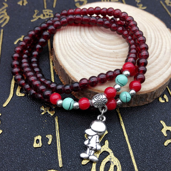 A1321 6mm三圈仿玛瑙手链 流行饰品货源  首饰 义乌2元 两元店详情4