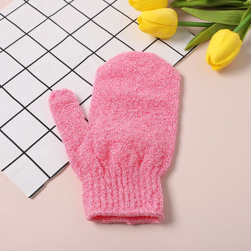 2022新款洗澡手套混色五指涤纶沐浴手套浴室大澡堂专用搓澡手套详情15