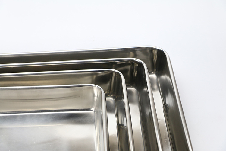 Factory direct sales of stainless steel towel trays, non-magnetic multi-purpose rectangular trays, trays, square trays, steaming trays, hotels pic 12