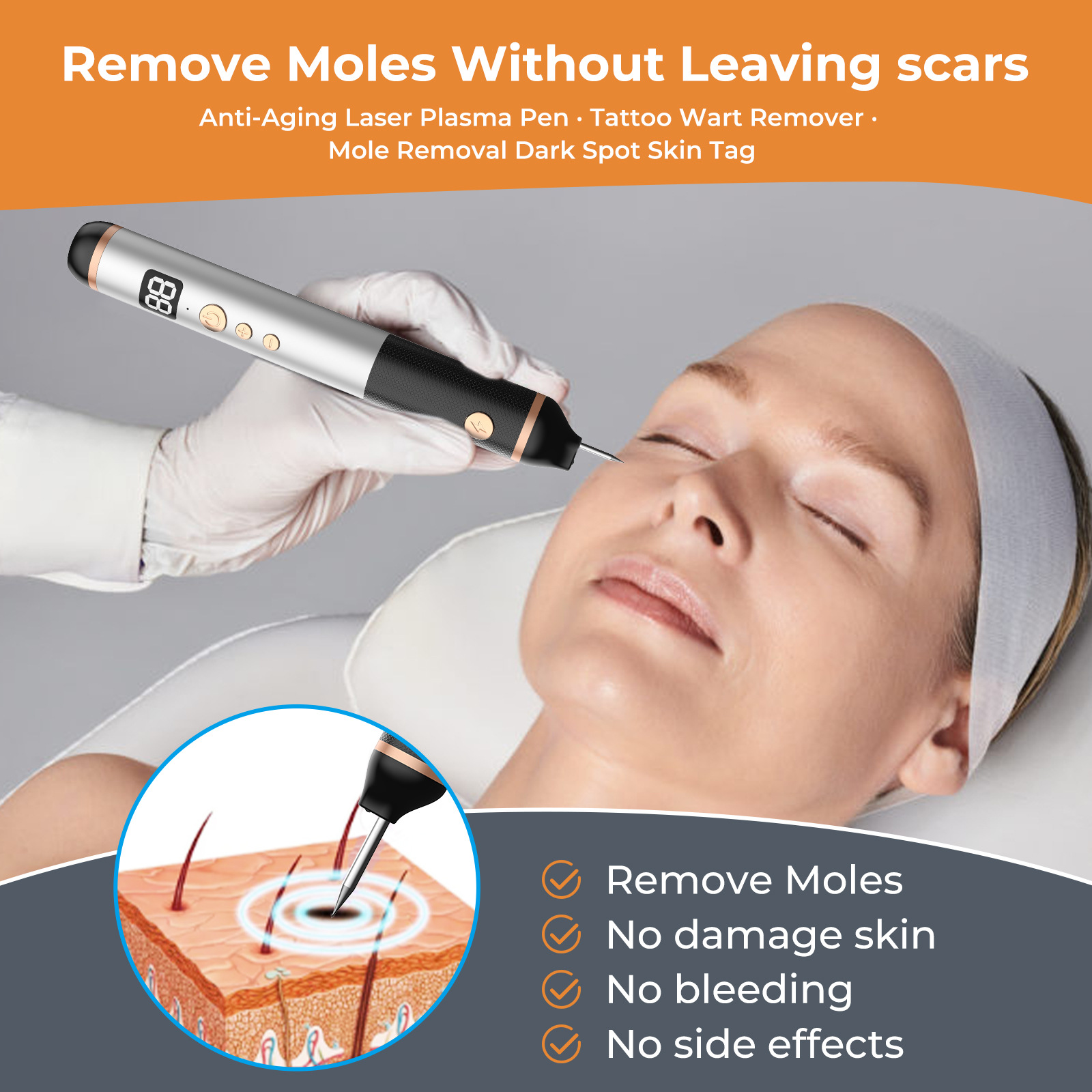 Cross-border 15-grade mole removal pen, a special beauty device for removing spots and moles, laser picosecond mole scanning pen pic 9