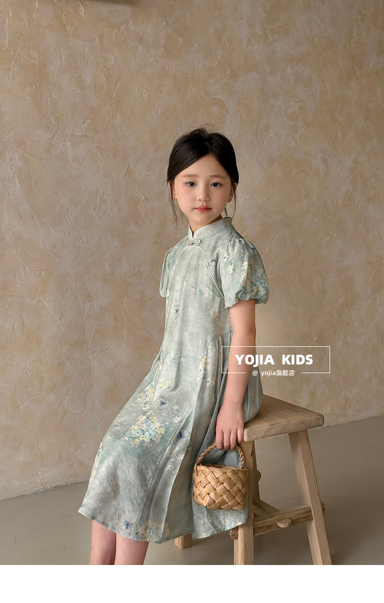 国潮YOJIA女童国风连衣裙夏装2025新款中式超仙女孩公主裙儿童节裙子详情25
