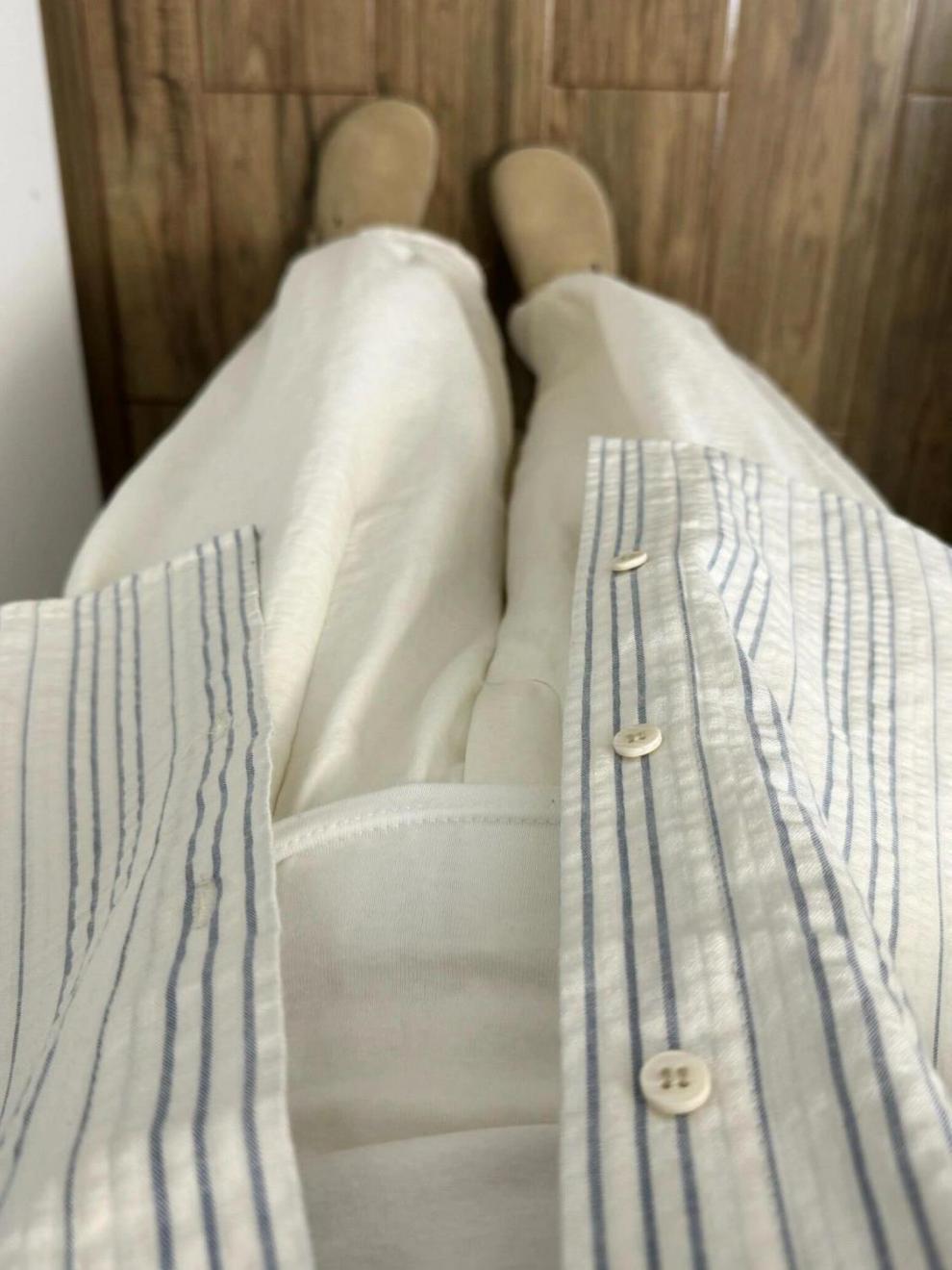 2024夏季薄款韩版防晒衬衫女条纹小清新宽松百搭衬衣外穿上衣潮详情9