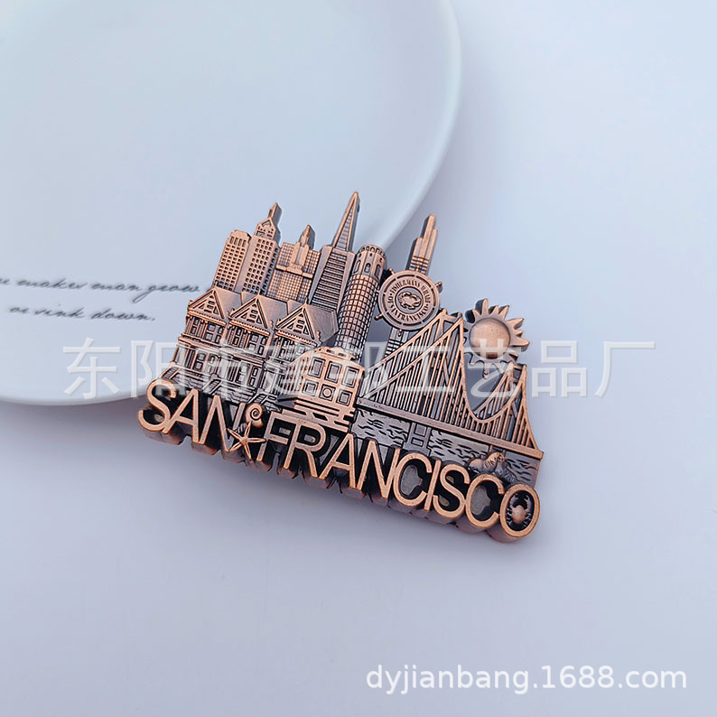 金属旅游纪念品美国托雷多布鲁克林大桥华盛顿纪念碑锌合金冰箱贴详情23