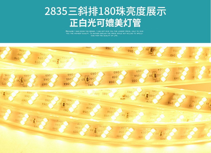 LED light strip waterproof 220V, seven-color double row, three-row 2835, outdoor three-color 5730, construction site household engineering light strip pic 26