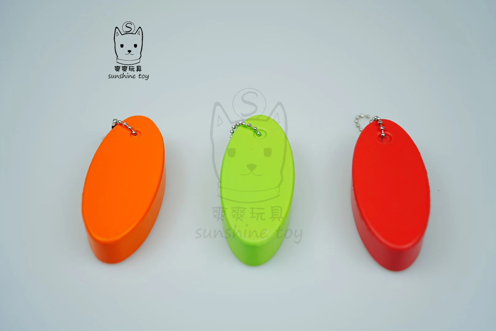 Factory direct sales of color PU foam float keychains with printed logos, water oval-shaped sponge float pendants pic 1