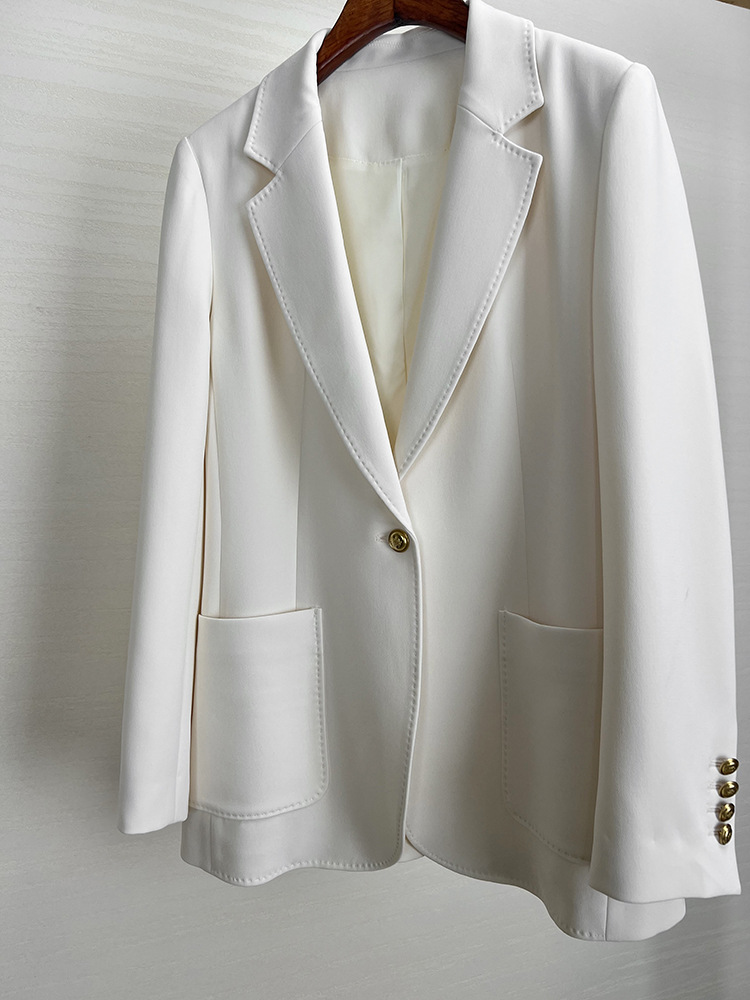 The new Spring 2023 tri-acetate casual one-button small suit for women, a stylish Korean-style commuter jacket pic 21