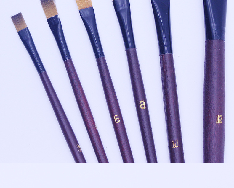 尼龙毛820油画笔 6支套装尼龙水粉笔套装丙烯画笔详情20