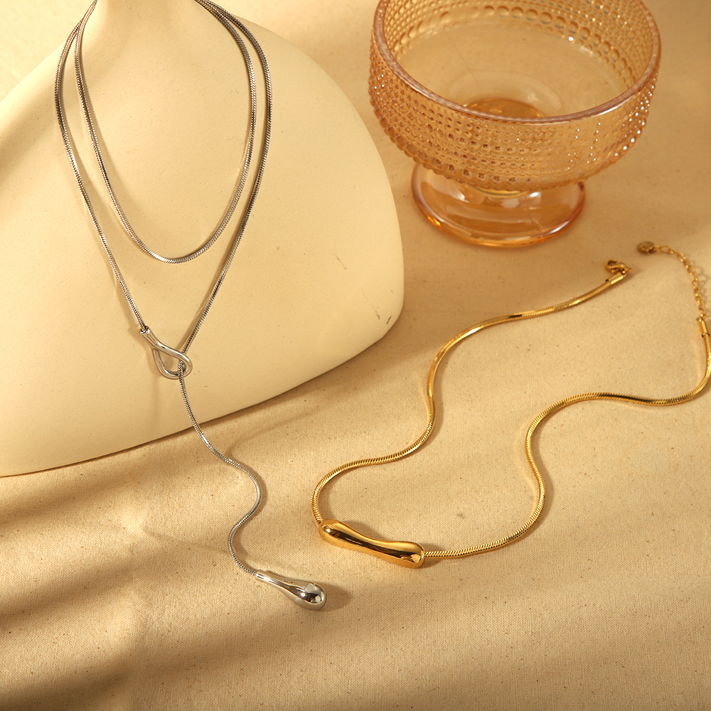 欧美跨境小众镀18K不锈钢天然绿松石吊坠迷你贝壳流苏双层脚链女详情8