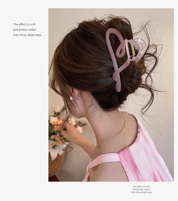 亚克力爱心抓夹女高级感气质鲨鱼夹发夹后脑勺夹子头饰简约发卡春详情2