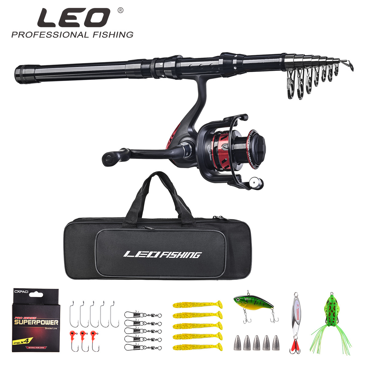 28170 LEO/ Leou [RU Black Short Section Sea Rod] Retracted Lue Rod sea fishing gear wholesale Cross-border pic 2
