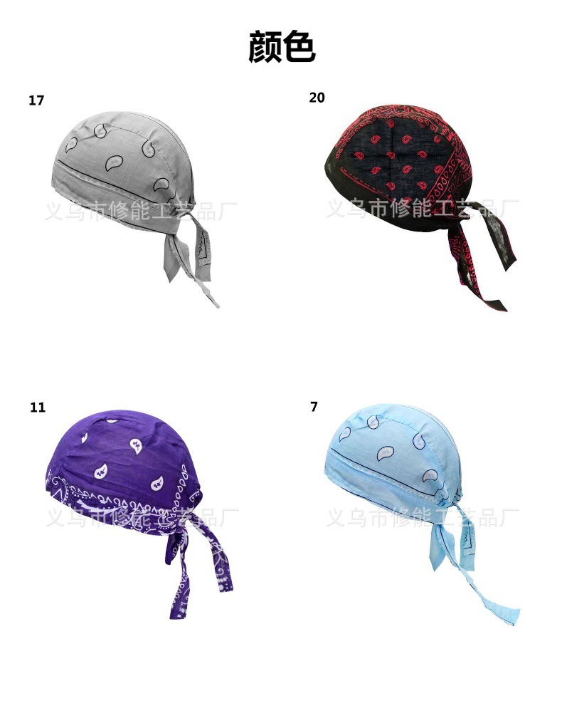 现货 跨境户外自行车骑行帽 棉质腰果印花海盗帽 亚马逊速卖通详情7
