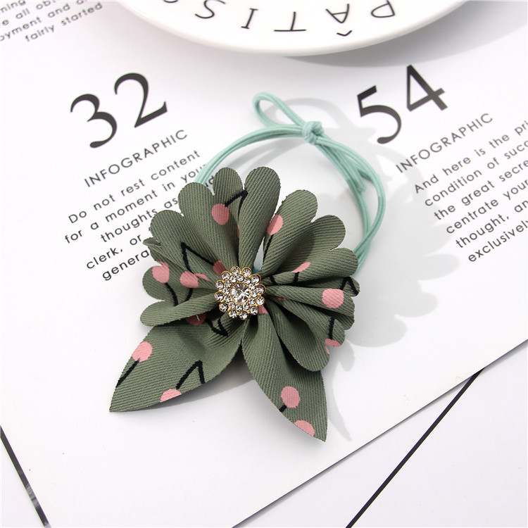 New Korean-style fresh and elastic hair bands, hair ties, fabric, butterfly flower hair ties, hair accessories, knotted leather covers for women wholesale pic 7