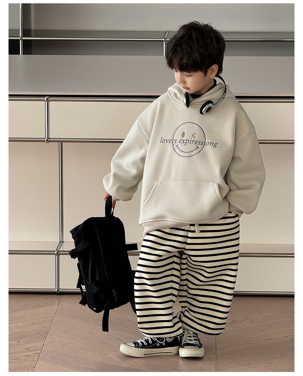 童酷2024儿童冬款湖州织里童装韩版宝宝上衣笑脸刺绣连帽男童卫衣详情29