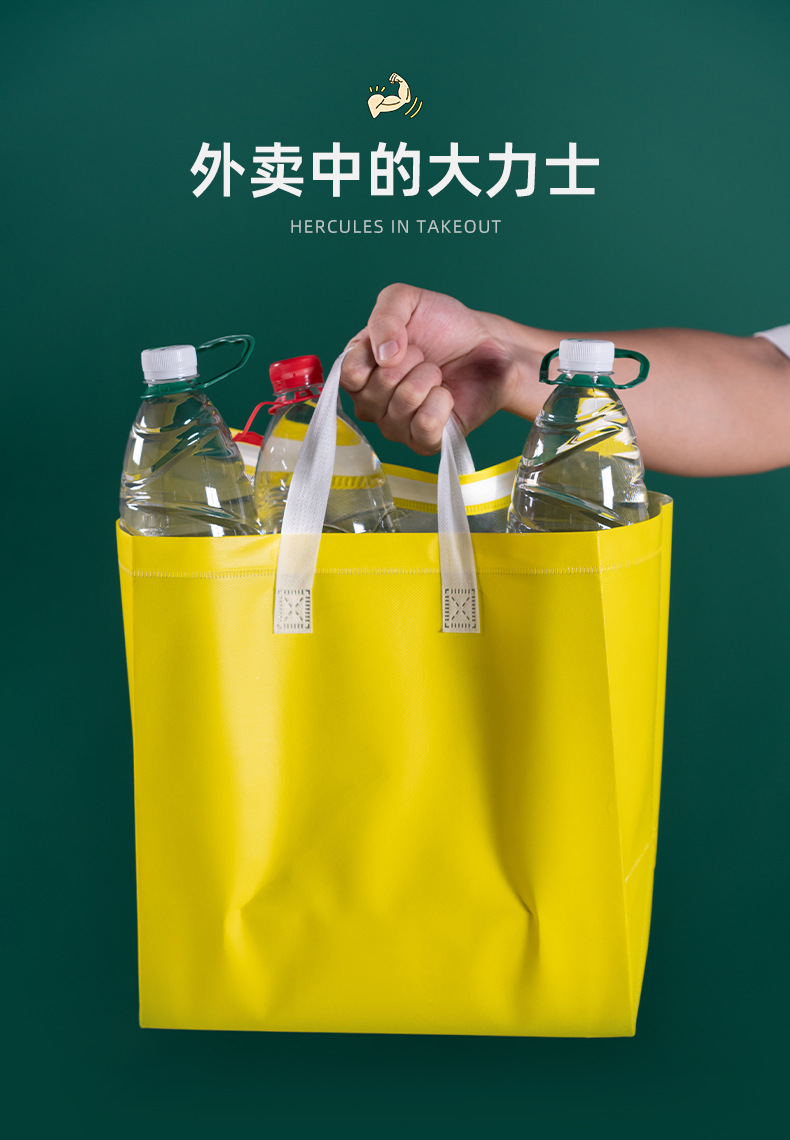 Wholesale and customization of non-woven fabric insulated bags, milk tea takeout packaging bags, catering bags, laminated non-woven fabric bags, handbags pic 10