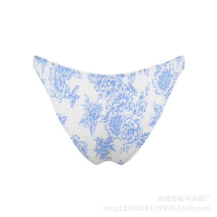 The 11-color INS triangular double-sided swimsuit with strapless and pleated designs from Europe and America has swept the new bikini style pic 38