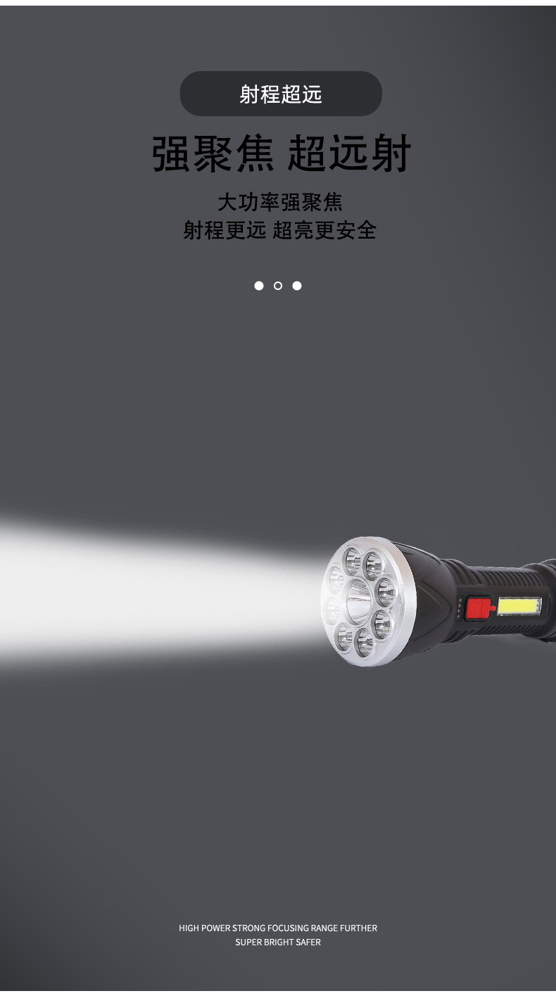 Cross-border 9LED high-intensity flashlight, Amazon night light ambient light, outdoor camping emergency multi-functional household lighting pic 3