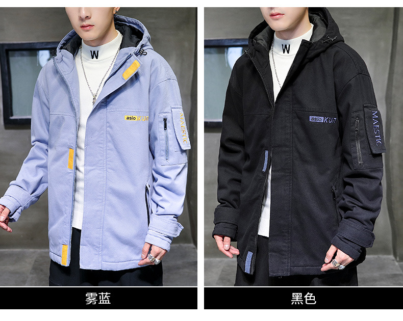 A new loose, casual and trendy winter cotton-padded jacket for men in Korean style pic 6