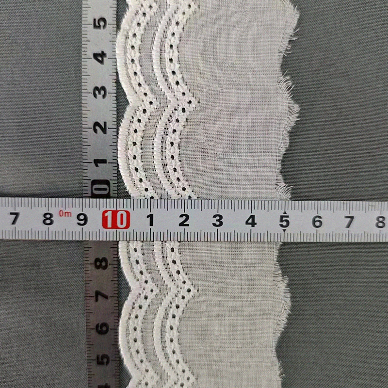 Wholesale of cotton embroidered lace, hollowed-out lace, embroidered skirt hem, clothing accessories, milk silk, perforated, barcode 2.5 pic 48
