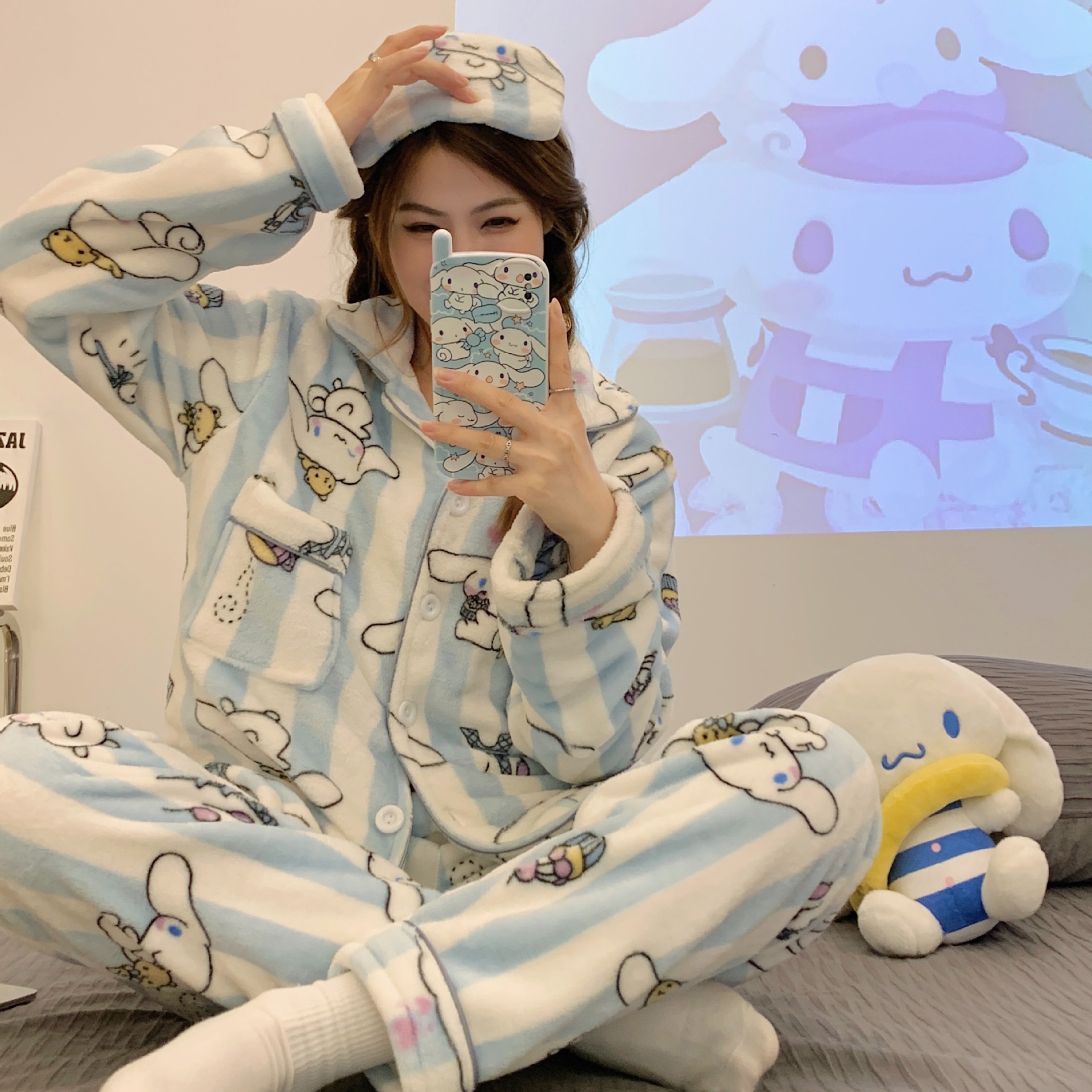 睡衣女珊瑚绒秋冬季学生加厚加绒法兰绒保暖甜美冬季天家居服套装详情19