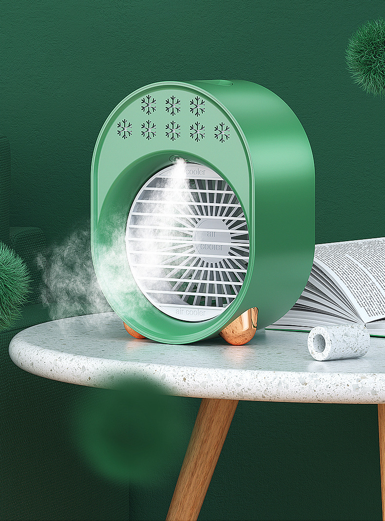 2022款USB迷你风扇喷雾小风扇充电便携式桌面静音喷雾冷风机定制详情2