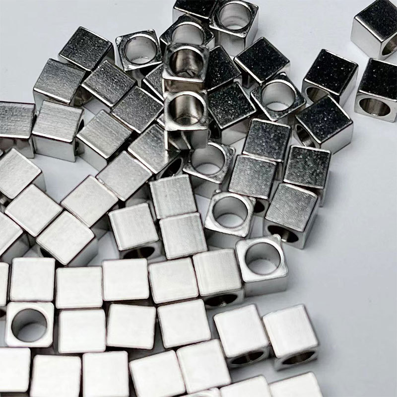 Square stainless steel spacer multi-purpose bracelet, necklace accessory, diy jewelry accessory, bracelet loose beads, spacer beads wholesale pic 2