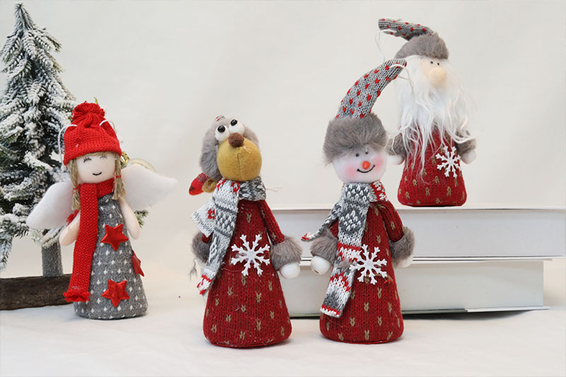 19cm圣诞玩偶挂件圣诞树装饰品圣诞老人雪人天使娃娃儿童礼物吊件详情5