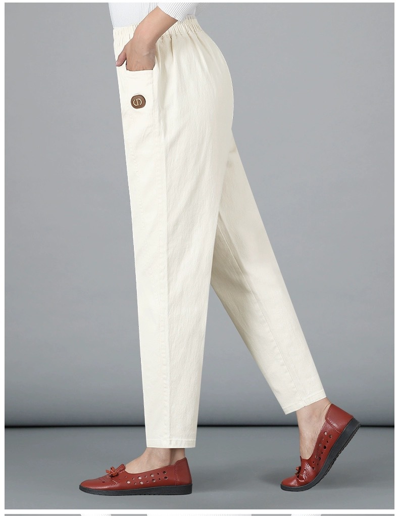 斜纹棉秋冬长裤中老年纯棉弹力女裤中年人春秋款外穿宽松直筒详情23