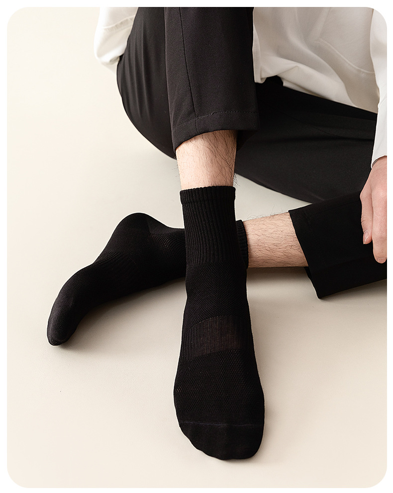 袜子地摊一件代发袜子男短袜春夏薄款网眼透气防滑中长筒袜一次性纯色棉袜女士船袜一件代发详情9