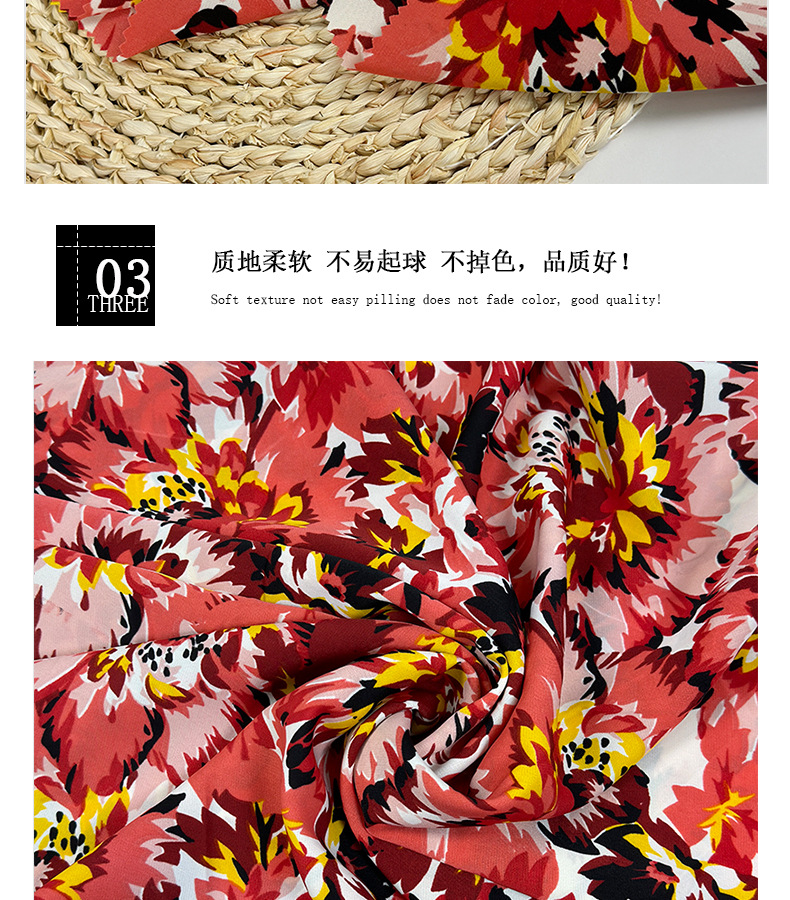 Fashionable tie-dyed printed polyester fabric dress, plain weave forged printed fabric in stock, large print broken card printed fabric pic 12