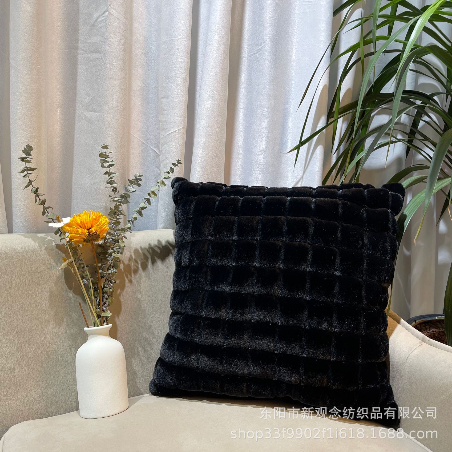 Winter InS-style plush cushion pink solid color pillowcase, ins plush cushion cover wholesale factory direct sales pic 23