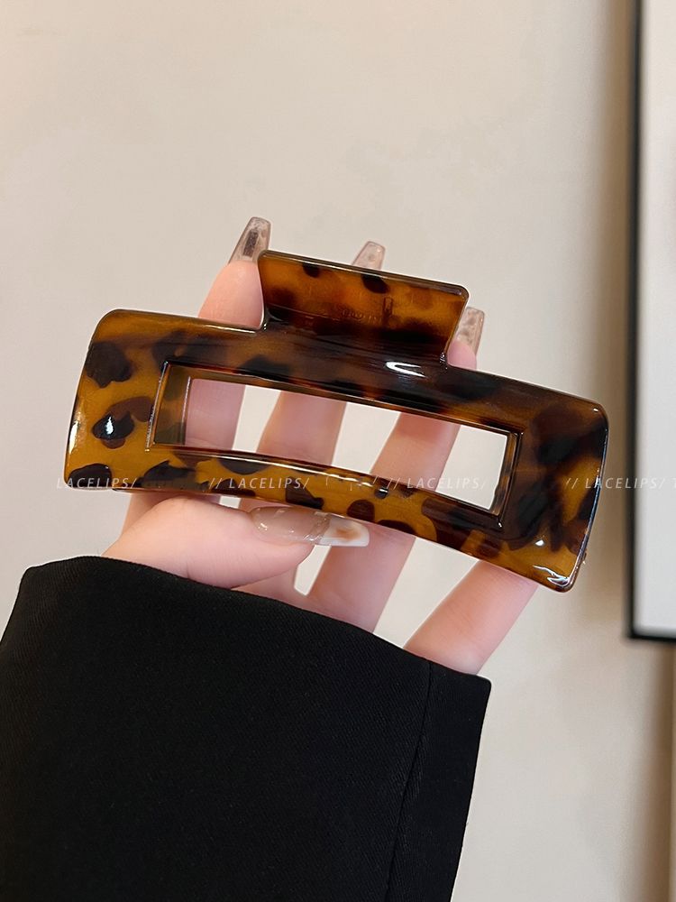 复古气质豹纹大号抓夹女2024新款简约后脑勺盘发鲨鱼夹子发夹头饰详情9