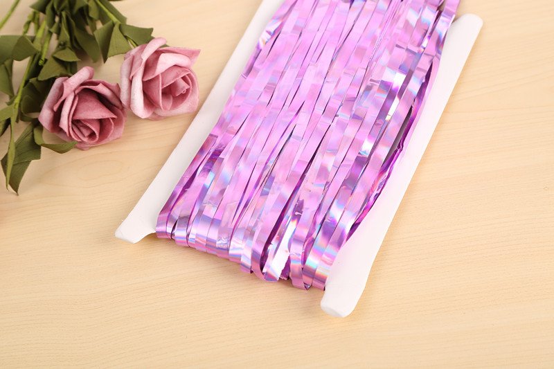 Colorful rain silk curtain thickened wedding decoration, party birthday event scene decoration, colorful tassel rain silk door curtain pic 3