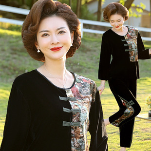 妈妈装时尚连帽外套秋装新款中老年女装夹克衫中年妇女长袖上衣潮详情11