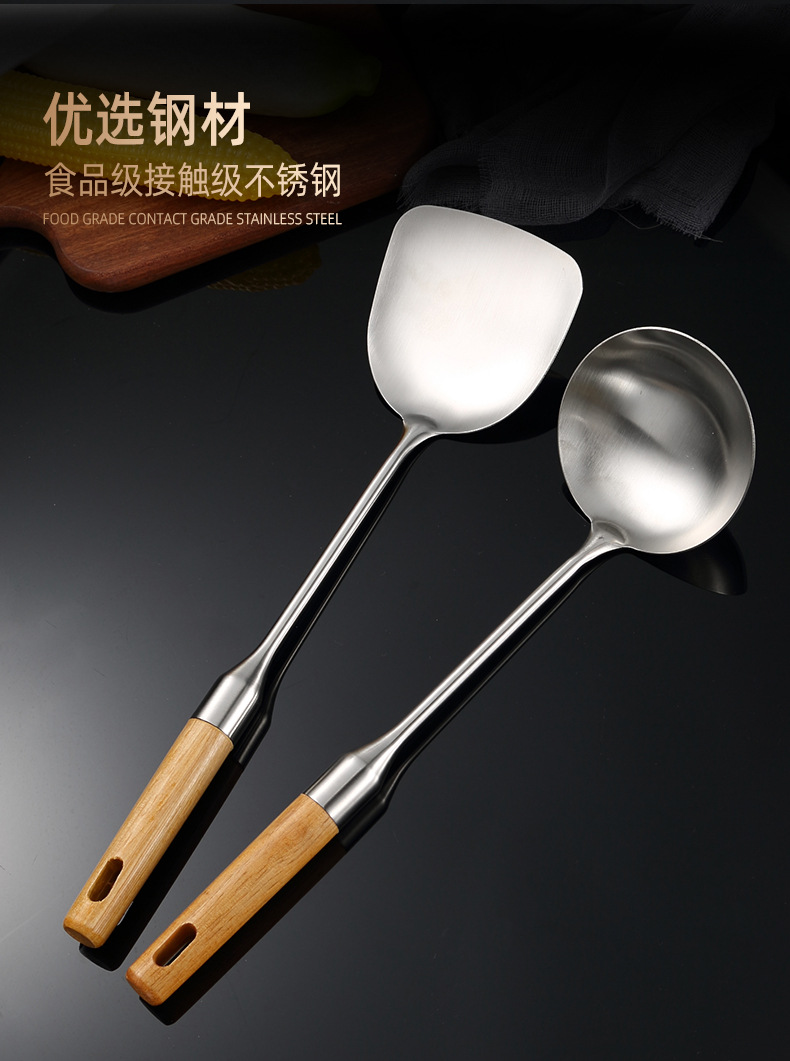 Stainless steel soup spoons, spatulas, kitchenware sets, complete kitchen cooking spatulas wholesale, household kitchenware and cooking utensils pic 4