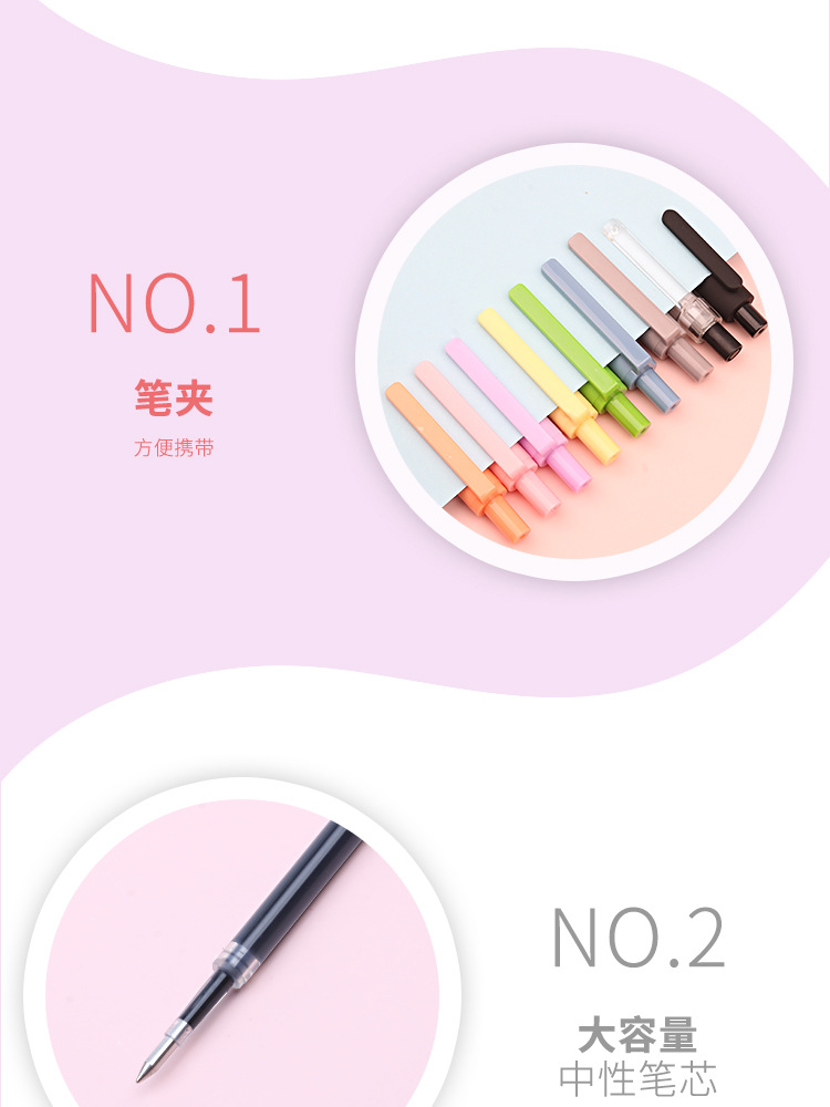 Press the gel pen to customize the logo advertising pen, print and customize the color, use soft rubber for promotional engraving, and wholesale black gel pen beads pic 8