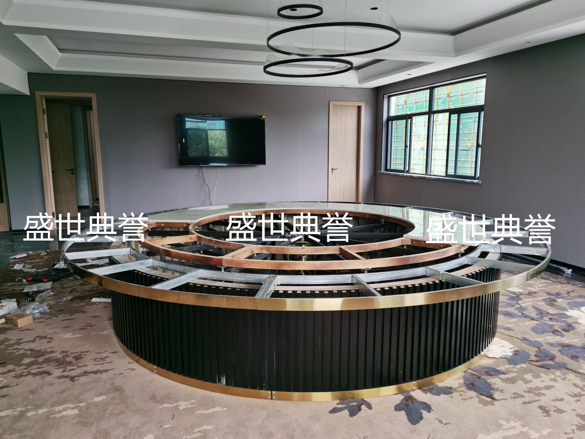 Electric round table, seafood restaurant, private room, marble electric table, high-end club, 20-person table at Shaoyang International Hotel pic 3