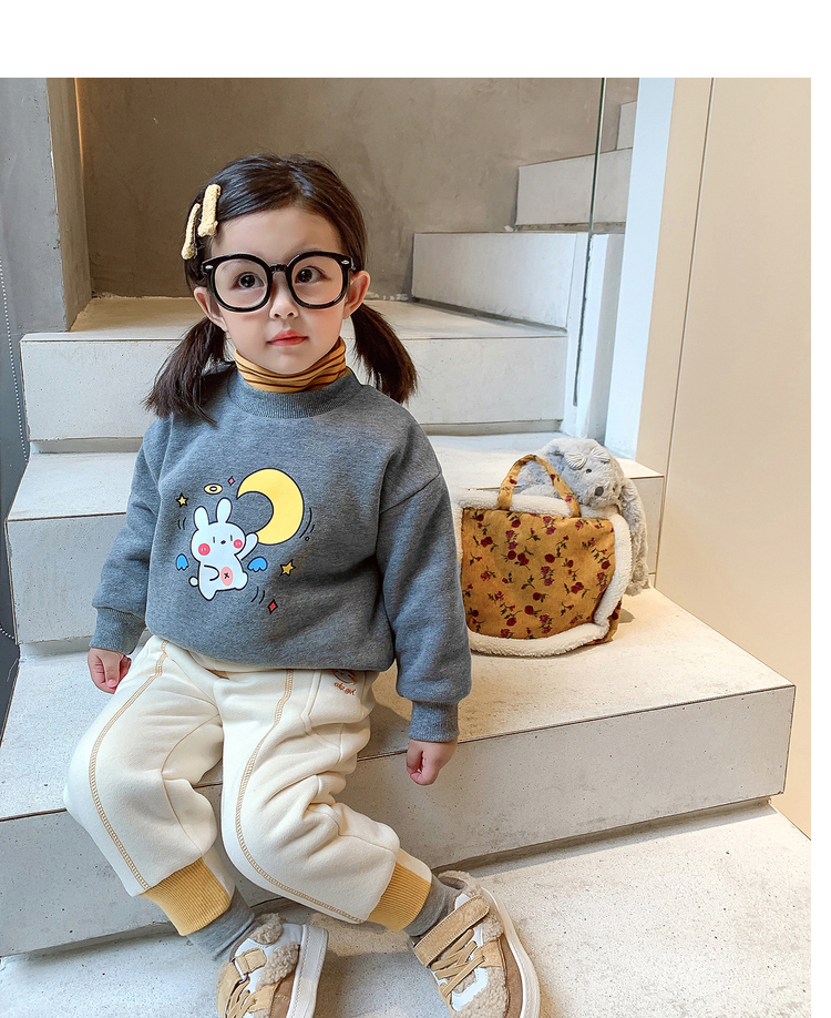 儿童加绒卫衣女童冬季2022新款秋冬韩版百搭上衣小童洋气宝宝冬装详情40