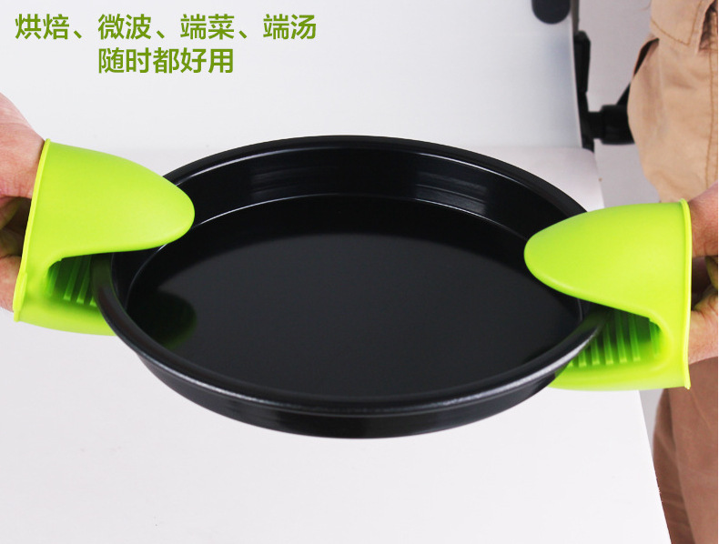 Thickened kitchen heat insulation clamps, silicone heat insulation gloves, high-temperature resistant clay pot scald clamps, special for baking ovens and microwave ovens pic 3