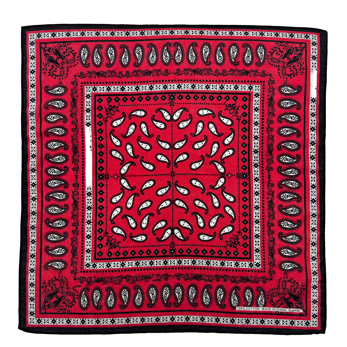 欧美热销 跨境专供 时尚纯棉腰果小方巾组合装 厂家批发详情5