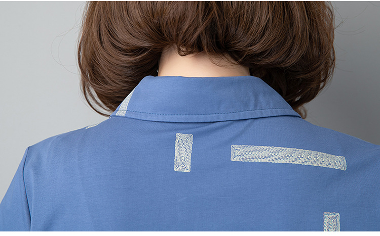 Mamá verano manga corta camiseta mujer 2021 nueva moda chic media edad mujer top algodón polo cuello pic 18