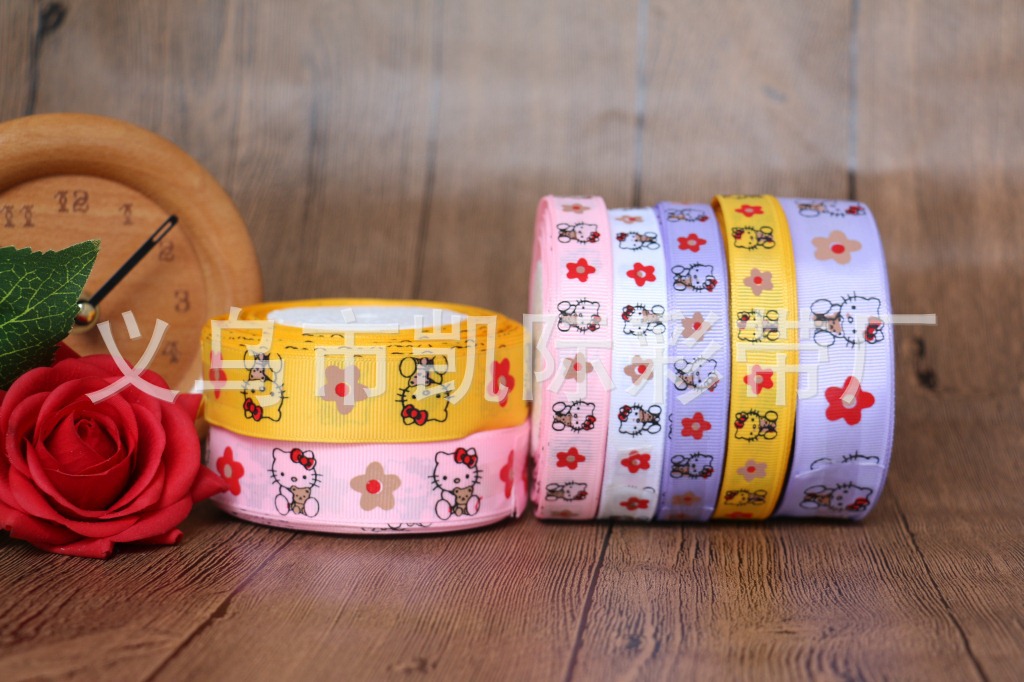hello kitty webbing, satin ribbon, colored ribbon, festival decoration gift ribbon, flower gift packaging gift ribbon pic 4