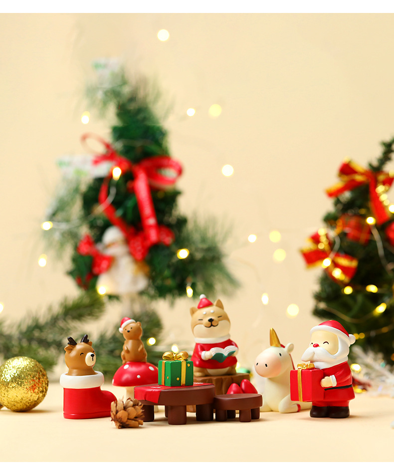 Christmas animal gifts, creative resin ornaments, Christmas rabbits, snowmen, elderly people, elk tabletons, home and living room decorations pic 18