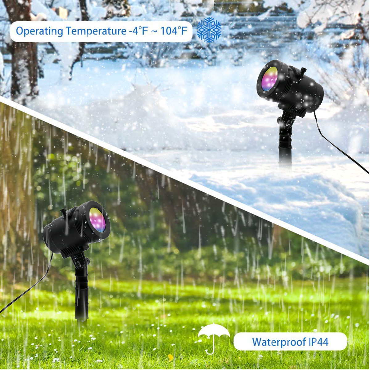 Luz de proyección de película LED cambiable luz de nieve luz de proyección película personalizada resaltado no se desvanece pic 9