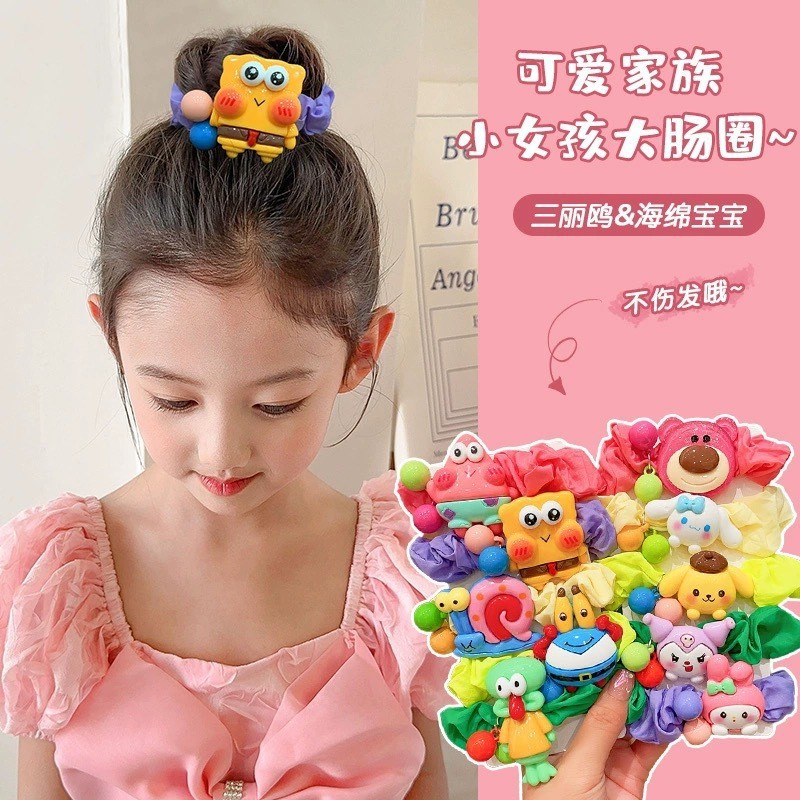 儿童毛绒皮筋女童彩色毛球卡通高弹力发圈小女孩不伤发扎丸子头绳详情4