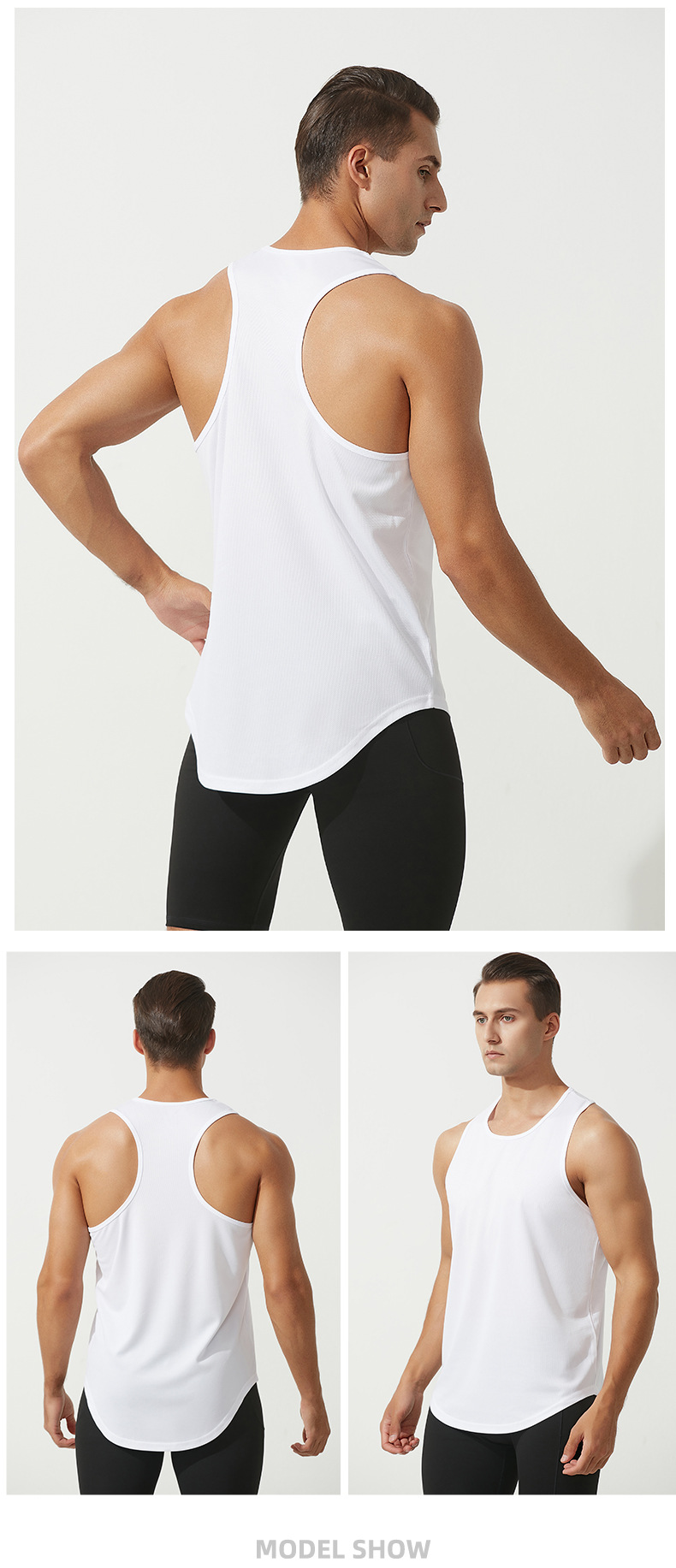 Summer marathon quick-drying sports vest for men, sleeveless shoulder, running training, basketball, loose fitness vest pic 34