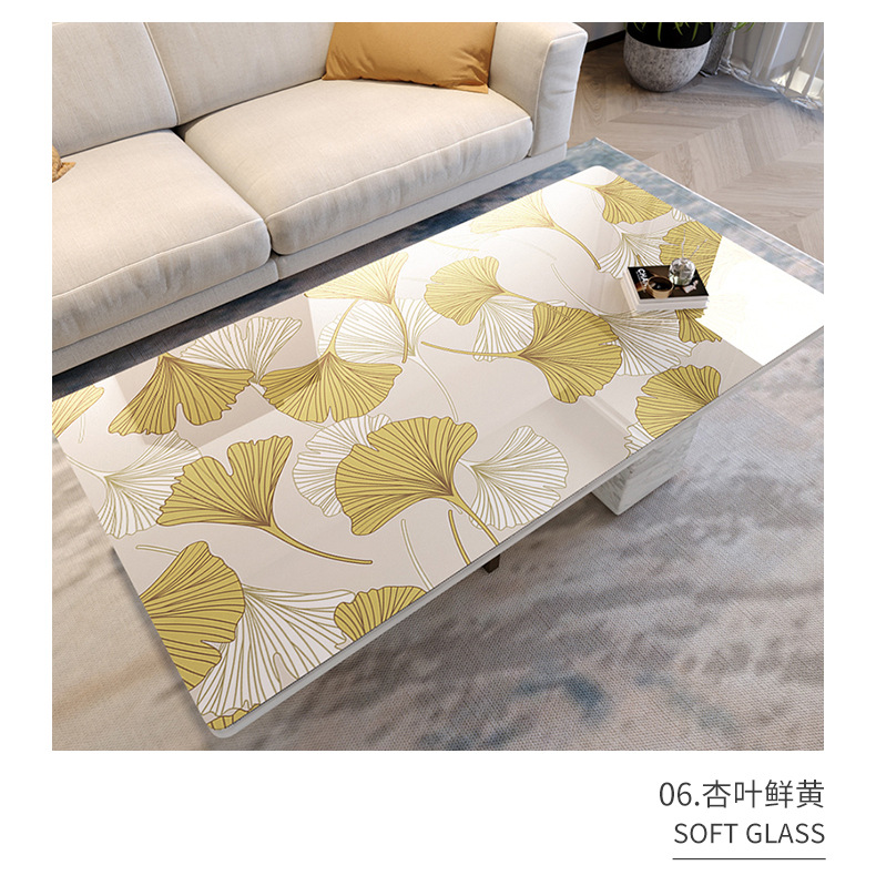 Jianwei pvc leather printed tablecloth, Nordic modern, simple, fashionable, elegant and high-end, waterproof, oil-proof, no-wash, heat-resistant, coffee table and dining table mat, plastic household tablecloth pic 7